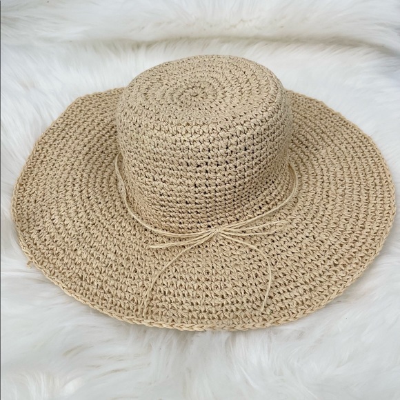 Women's Summer Paper Woven Wide Brim Sun Beach Hat - Picture 8 of 9